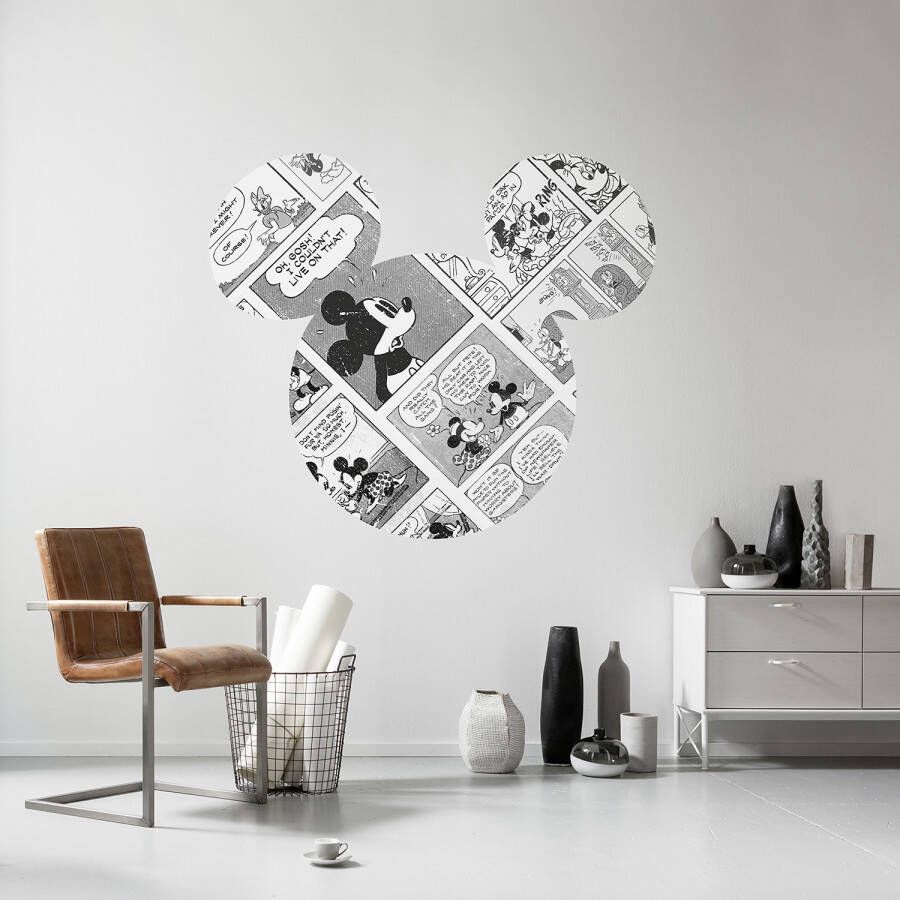 Komar Vliesbehang Zelfklevend vlies Mickey Head Comic Cartoon Afmeting 125 x 125 cm (1 stuk)