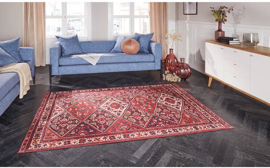 Elle Decoration Kelim vloerkleed wijnrood 200x290 cm