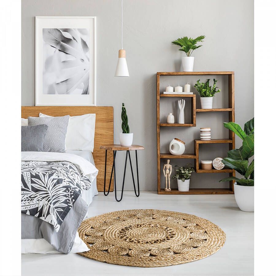 LUXOR living Vloerkleed Balo Jute tapijt pure natuurlijke vezel handgeweven vlechtontwerp - Foto 3