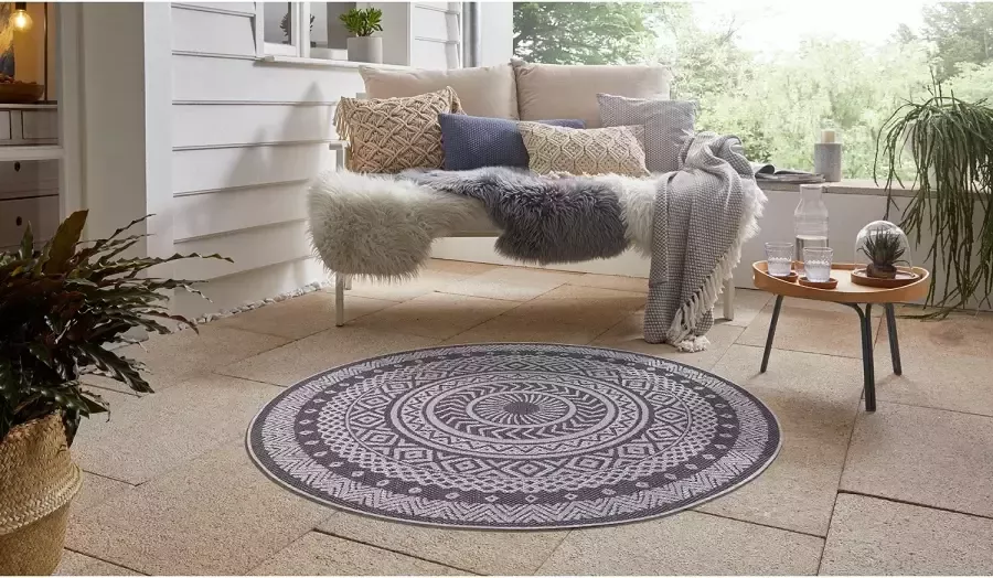 Leonique Vloerkleed Sia Mandala vloerkleed boho weerbestendig & uv-bestendig bijzonder plat - Foto 3