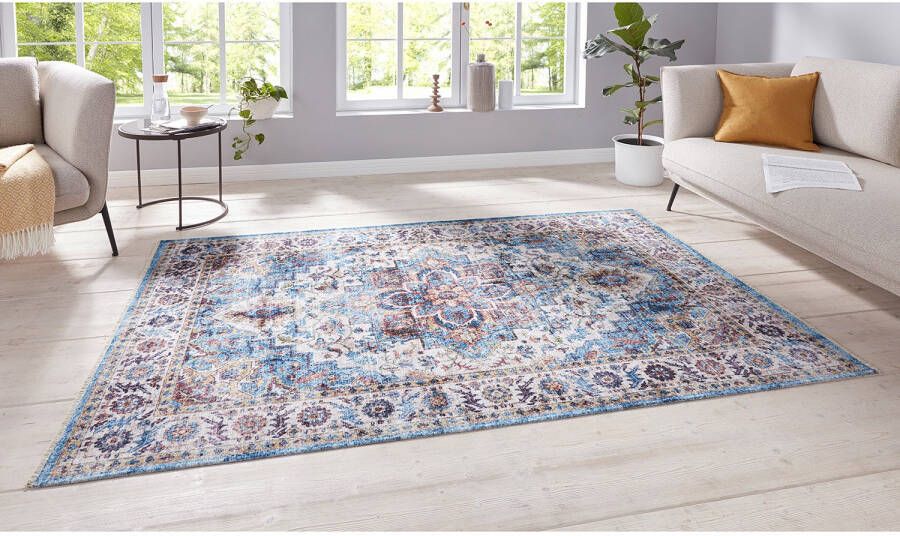 Nouristan Oosters vloerkleed Tabriz Dewena blauw 160x230 cm