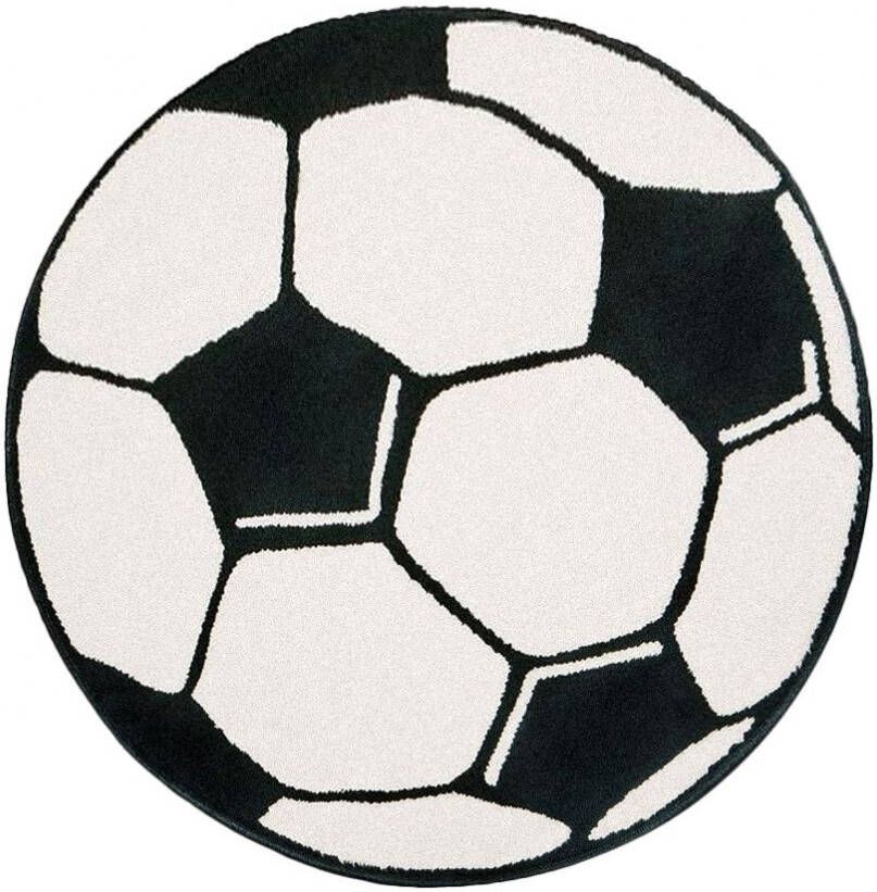 Hanse Home Rond vloerkleed Voetbal zwart wit 150 cm rond