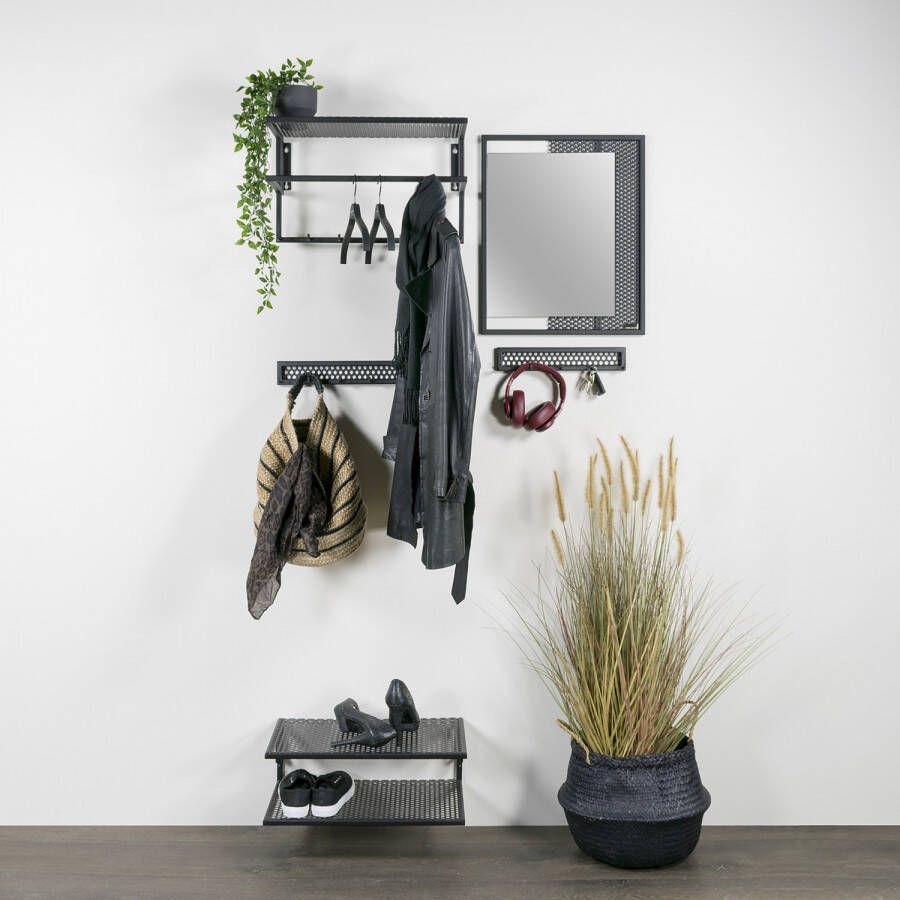 Spinder Design Mesh 50 Wandkapstok 51x29 5x29 5 cm Zwart
