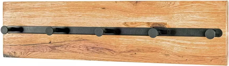 Haku EMOB Wandpaneelset met 8 haken en 5 knoppen Royal Oak-design Wandkapstokken Bruin Hout; Metaal Wandkapstokken Op voorraad - Foto 2