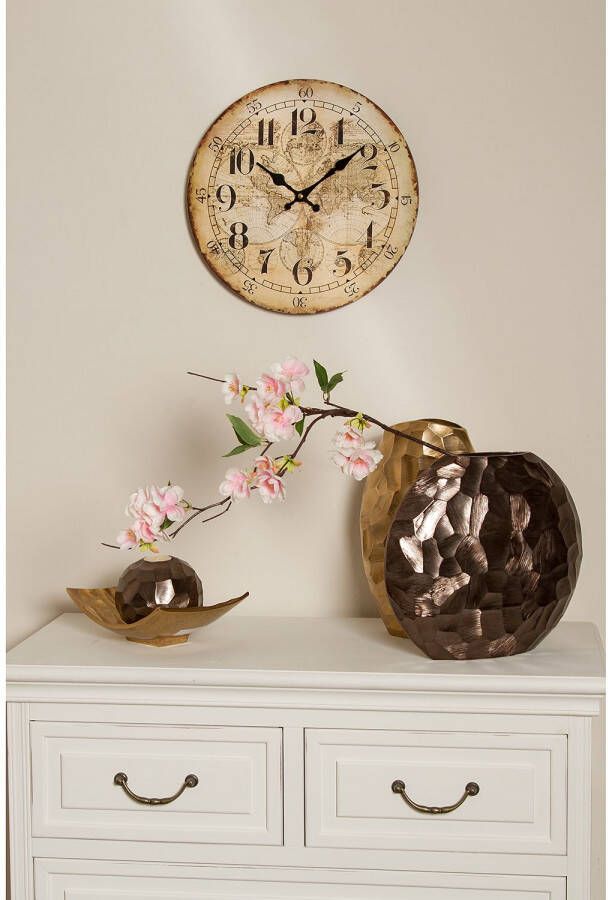 Myflair Möbel & Accessoires Wandklok Wasmut rond ø 34 cm vintage-look decoratief in keuken & woonkamer (1-delig) - Foto 3