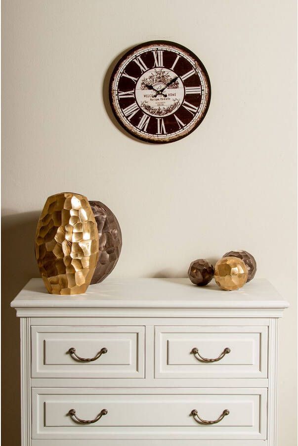 Myflair Möbel & Accessoires Wandklok WELCOME rond ø 33 8 cm romeinse cijfers decoratief in keuken & woonkamer (1-delig) - Foto 4