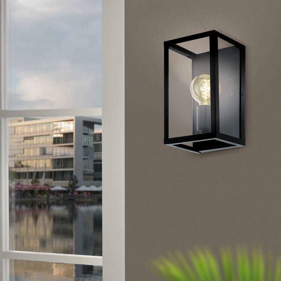 EGLO wandlamp Charterhouse zwart helder Leen Bakker