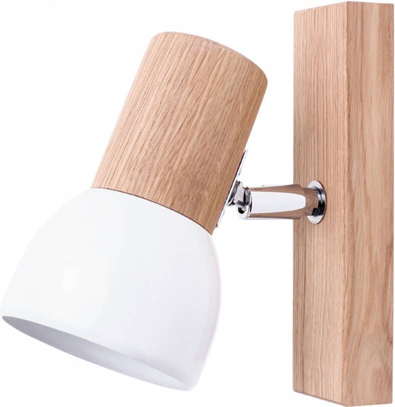 SPOT Light Wandlamp SVENDA Natuurproduct van eikenhout duurzaam scherm van metaal