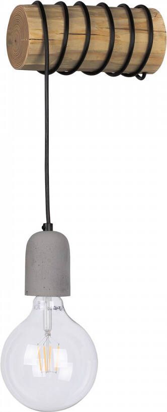 SPOT Light Wandlamp TRABO CONCRETE Houten balk van massief grenenhout ø 8-12 cm van echt beton - Foto 3