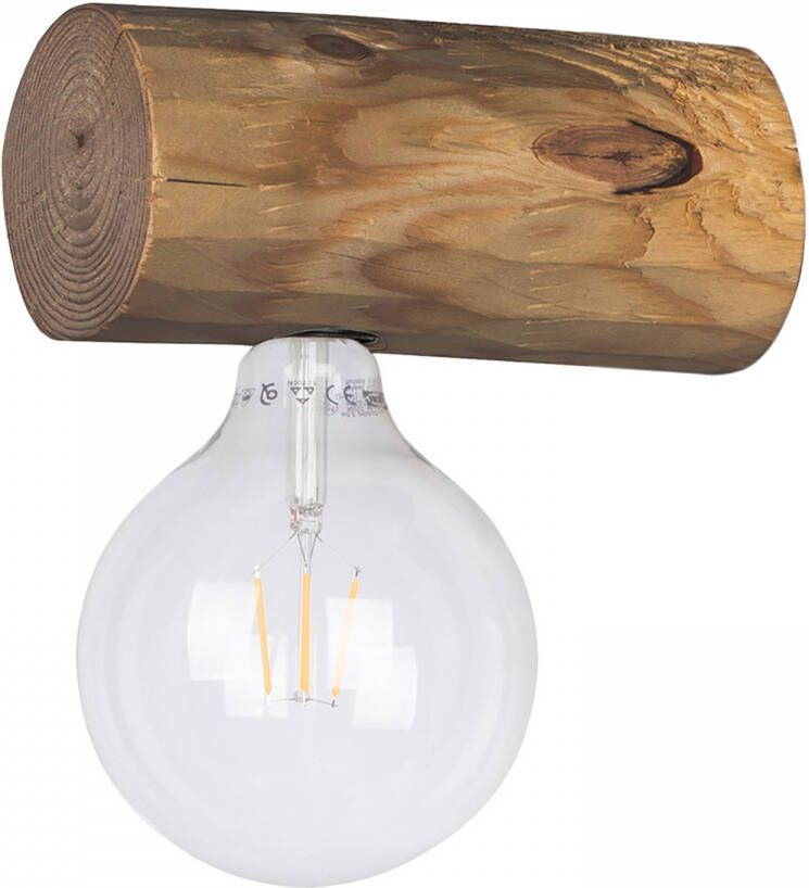 SPOT Light Wandlamp TRABO SIMPLE Houten balk van massief grenenhout ø 8-12 cm - Foto 1