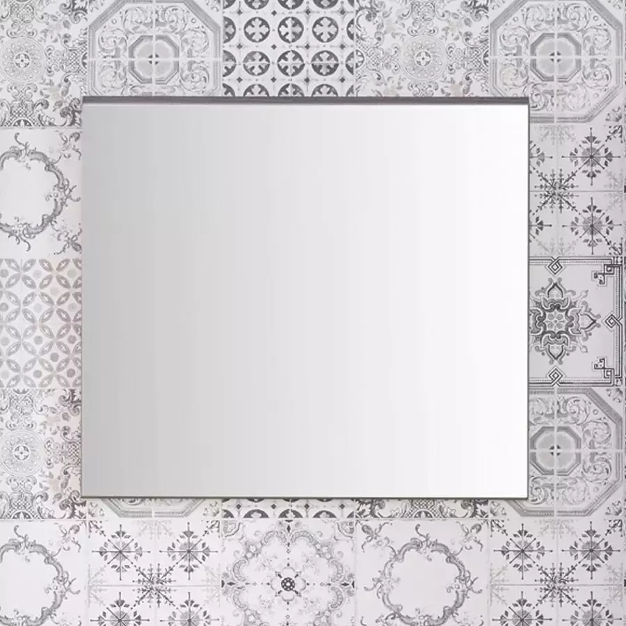 Trendteam smart living spiegel SetOne afgeleid hout wit hoogglans grijs gerookt zilver 60 x 55 x 02 cm - Foto 1