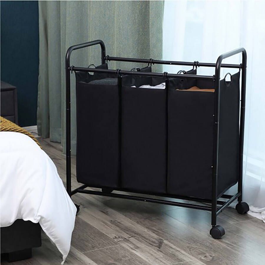 Songmics Hoppa! Stoffen Wassorteerder Zwart Stof 77.6 x 41.5 x