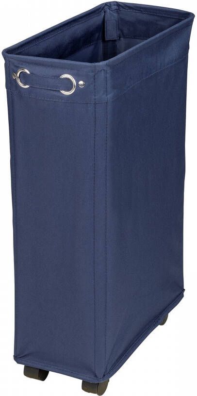 Wenko Wasmand Corno navy met vier lichtlopende wieltjes