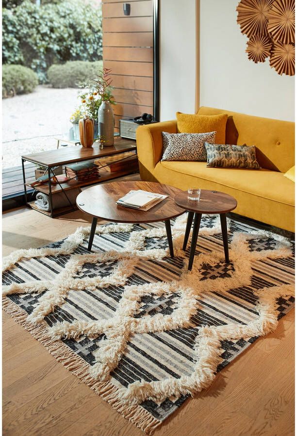 TOM TAILOR HOME Vloerkleed Criss Cross met de hand geweven met franje boho-stijl - Foto 2
