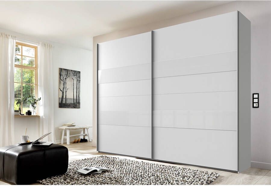 Woonexpress Kledingkast Mierlo Hout Wit 225x236x65 cm (BxHxD) Schuifdeuren Hang-legkast Met 4 Legplanken en 2 Roedes - Foto 14