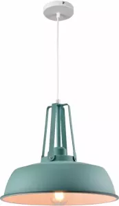 QUVIO Hanglamp industrieel Bolvormige kap Diameter 35 cm Turquoise