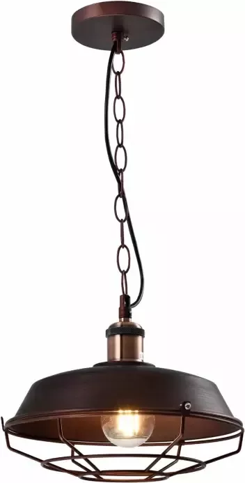 QUVIO Hanglamp industrieel Fabriekslamp koper D 26 cm Roestbruin - Foto 1