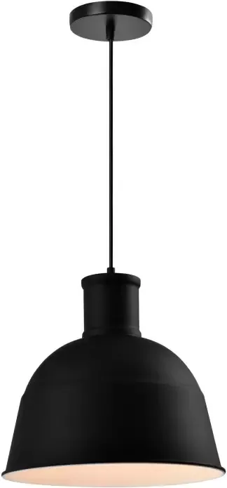 QUVIO Hanglamp industrieel Fabriekslamp rond D 33 cm Zwart - Foto 1