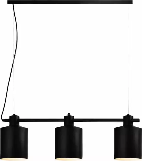 QUVIO Hanglamp modern 3 lichtpunten met ronde kappen 15 5 x 90 x 26 cm