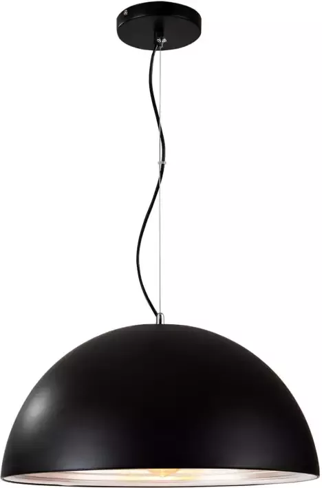 QUVIO Hanglamp modern Koepel groot Diameter 60 cm Zwart en zilver - Foto 1
