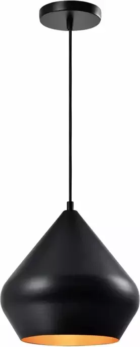 QUVIO Hanglamp modern Koepellamp D 25 cm Zwart - Foto 1