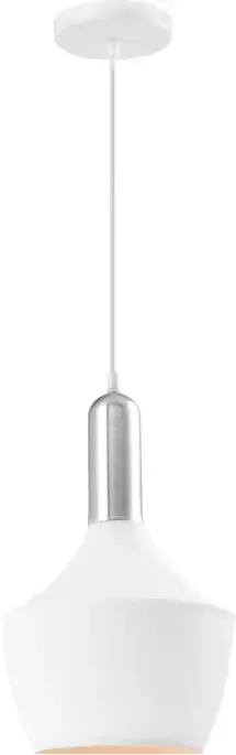 QUVIO Hanglamp modern Zilveren bovenkant D 25 cm Wit