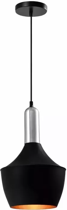 QUVIO Hanglamp modern Zilveren bovenkant D 25 cm Zwart - Foto 1