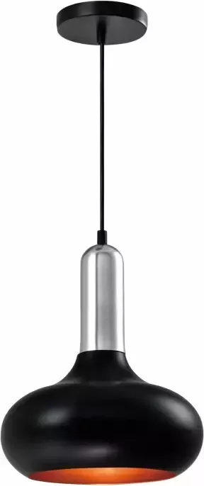 QUVIO Hanglamp retro Bolvorm Zilveren bovenkant D 25 cm Zwart - Foto 1