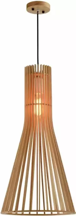 QUVIO Hanglamp Scandinavisch Kegelvormig van hout Kap: 30 x 60 cm - Foto 1