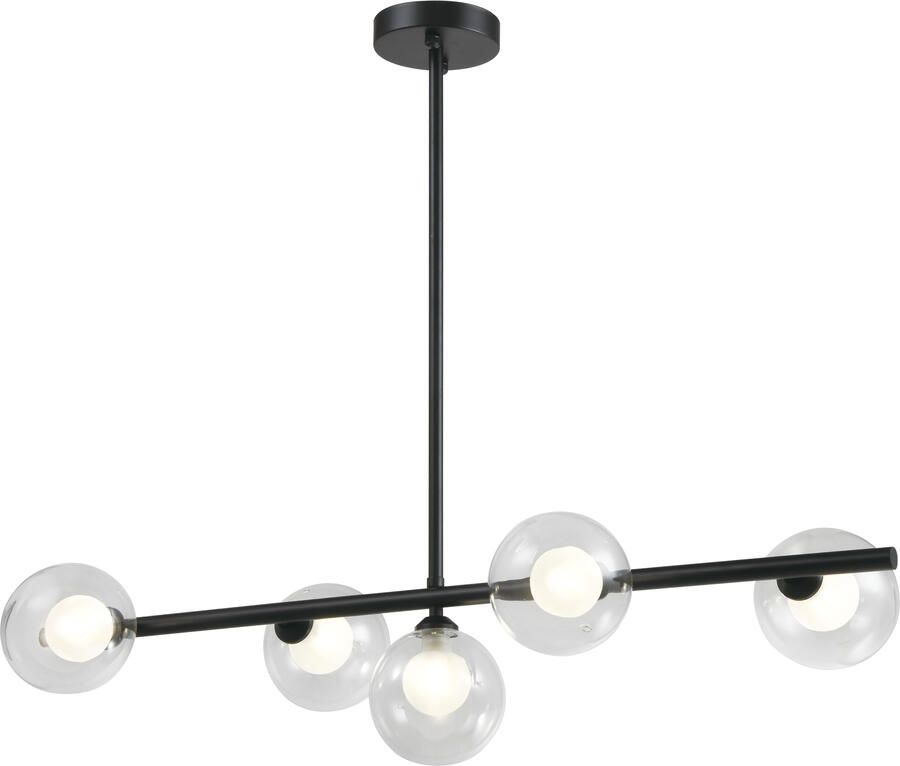 QUVIO Hanglamp met glazen bollen Metaal Glas Zwart