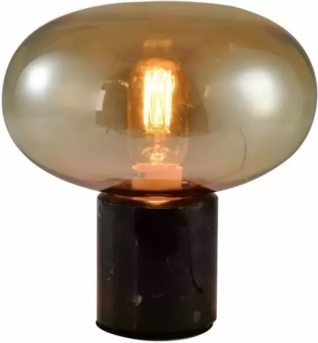 QUVIO Tafellamp retro Marmer met ovaal glazen kap Diameter 22 cm - Foto 1