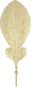 QUVIO Wandkapstok Wandhaak Muurkapstok Kapstokken Ophanghaken Garderobe Halaccessoires 1 haak Vintage Veer vorm Goud Metaal