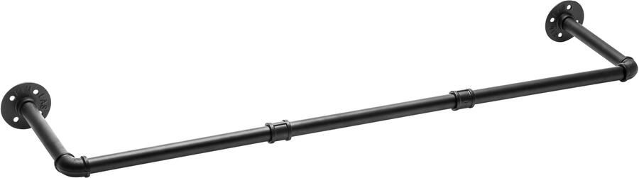 XIVADA Kledingrek Metaal Zwart Kledingroede Kledingstang aan de muur Garderoberek 110 cm - Foto 3