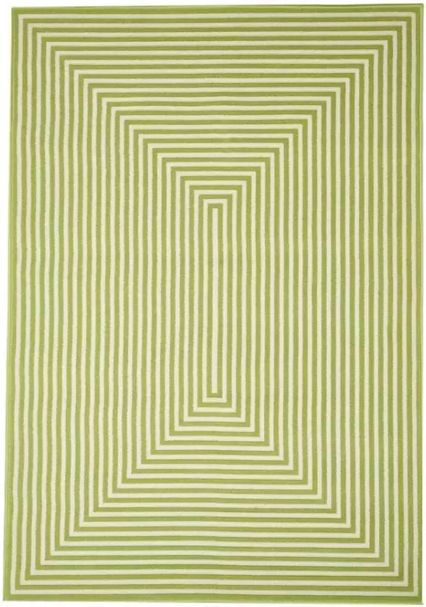 Ambiante Floorita binnen buitenvloerkleed Braid groen 160x230 cm Leen Bakker - Foto 1