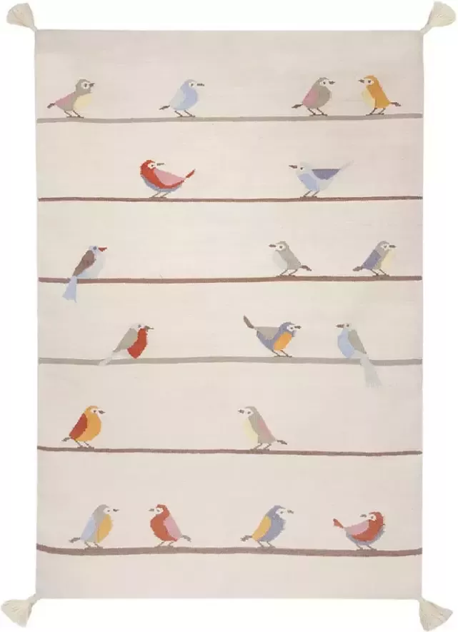 Art for Kids vloerkleed Vogeltjes multikleur 110x160 cm Leen Bakker