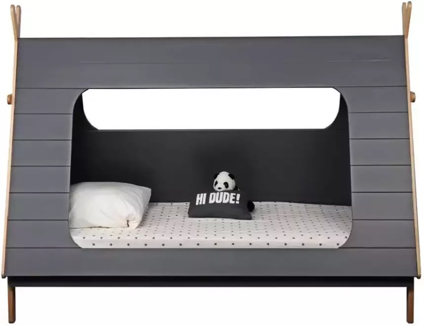 Bln Kids bed Tipi grijs naturel 165x105x214 4 cm Leen Bakker