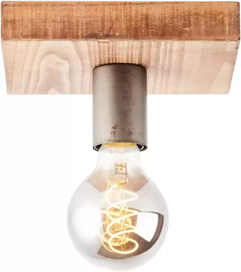 Brilliant plafondlamp Panto 1-lichts hout Leen Bakker