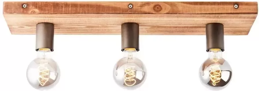 Brilliant plafondlamp Panto 3-lichts hout Leen Bakker