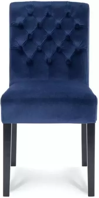 Cadac Eetkamerstoel Rosetti velvet blauw (2 stuks) Leen Bakker