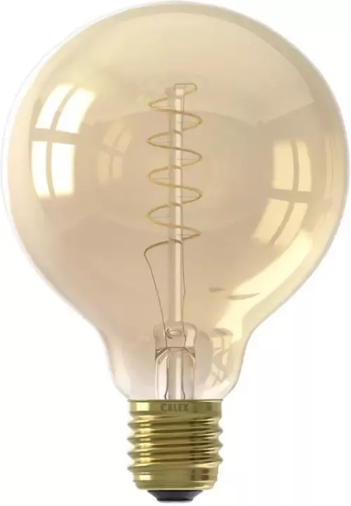 Trendhopper Calex LED Full Glass Flex Filament Globe Lamp 240V 4W 200lm E27 G95 Gold 2100K Dimmable energy label A - Foto 1