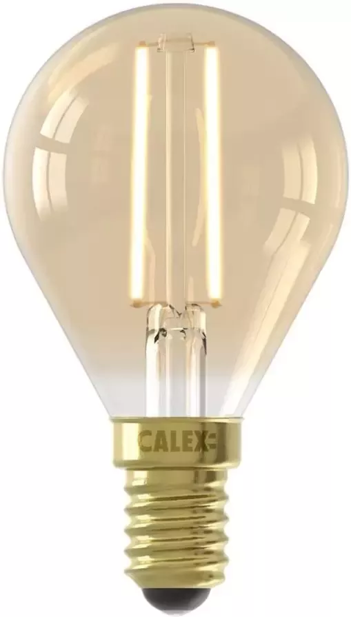 Trendhopper Calex LED Full Glass Filament Ball-lamp 240V 3 5W 200lm E14 P45 Gold 2100K CRI80 Dimmable energy label A+