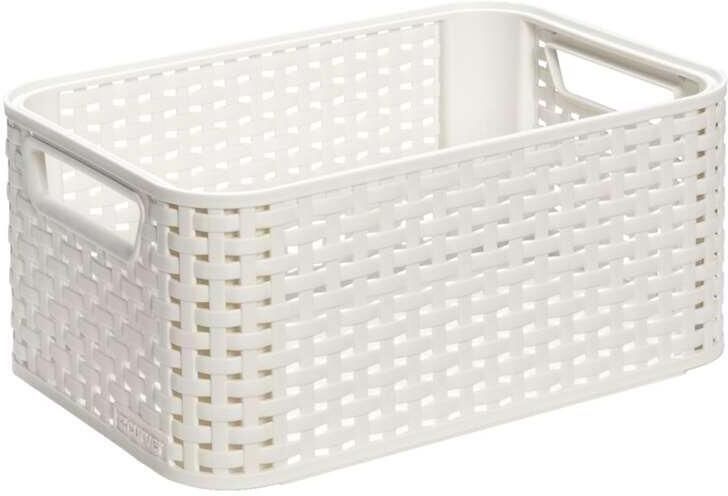 Curver opbergmand Rattan off-white 28 5x19x13 cm Leen Bakker