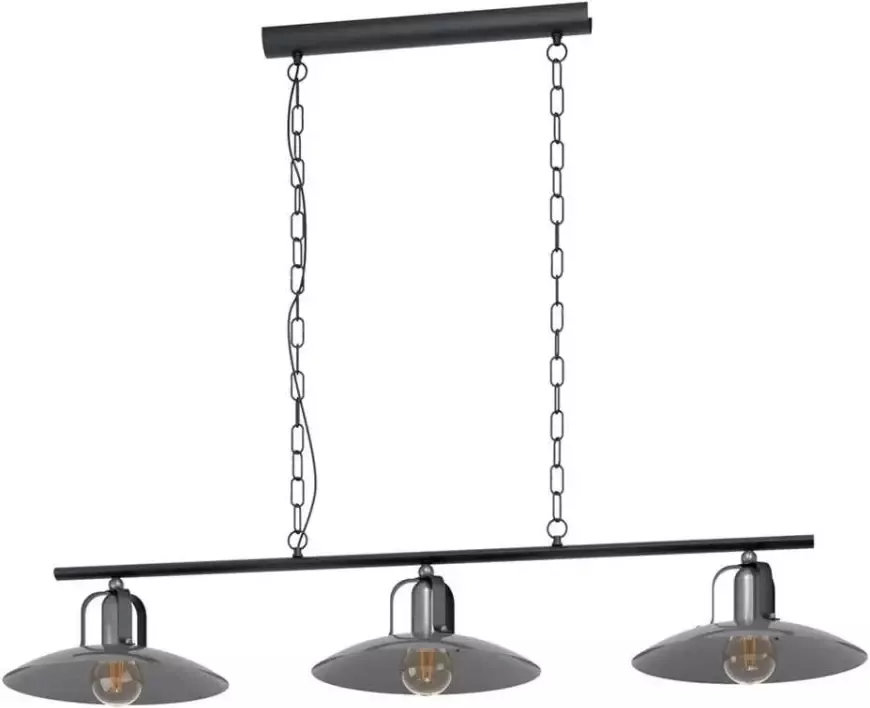 EGLO hanglamp 3-lichts Kenilworth nikkel zwart Leen Bakker
