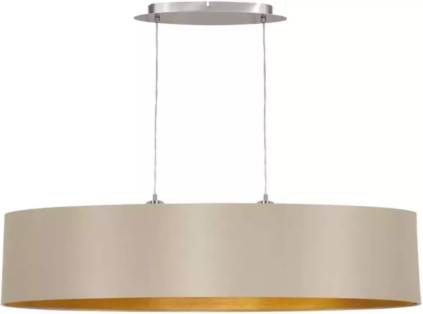 EGLO  Maserlo - Hanglamp - 2 Lichts - 100cm - Grijs Taupe Goud