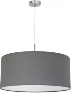 EGLO Hanglamp PASTERI nikkel-mat ø53 x h110 cm excl. 1x e27 (elk max. 60 w) hanglamp van stof hanglamp eettafellamp lamp voor de woonkamer lamp met textielen kap slaapkamerlamp eettafel hanglamp