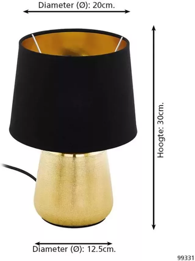 EGLO tafellamp Manalba goudkleurig zwart Leen Bakker