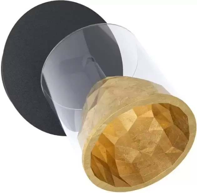 EGLO wandlamp Melito zwart goudkleur 19x12 cm Leen Bakker