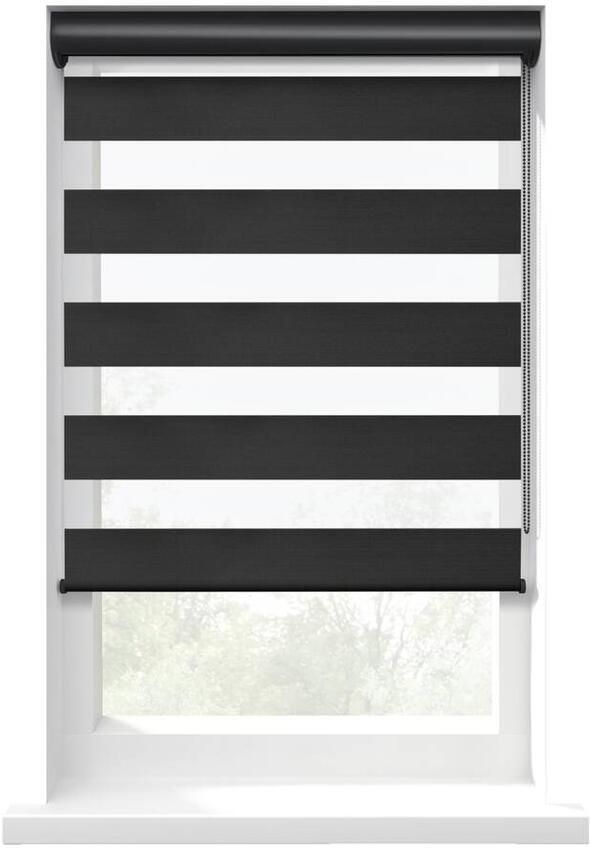 Fenstr Duo rolgordijn Nice lichtdoorlatend zwart (15060) Leen Bakker