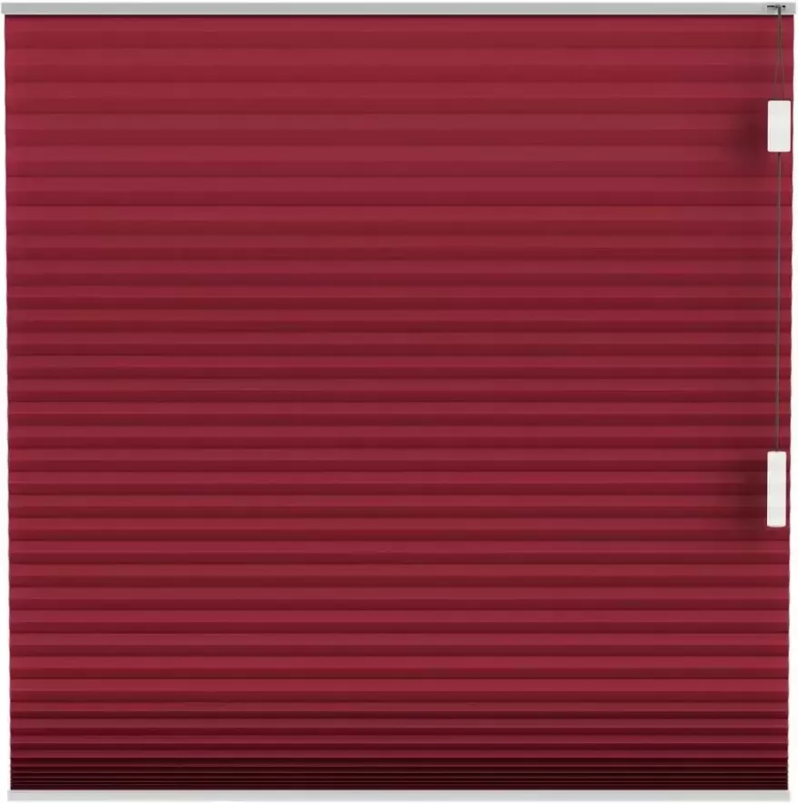 Fenstr plisségordijn Montreal dubbel 25mm lichtdoorlatend bordeaux rood 65601 Leen Bakker