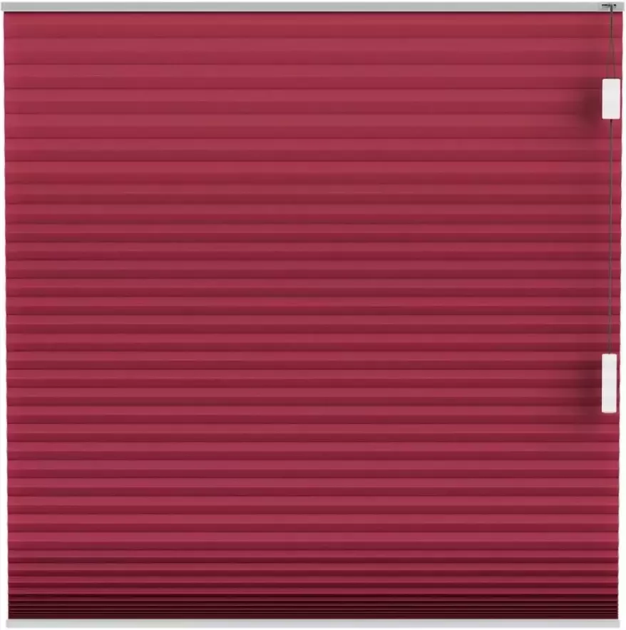 Fenstr plisségordijn Montreal dubbel 25mm verduisterend bordeaux rood (65602) Leen Bakker